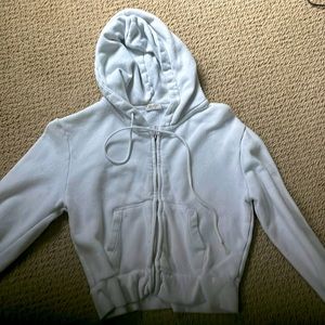 John Galt Cropped Front Zip Hoodie